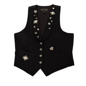 Karen Kane Button Embellished Vest, Size S, Black